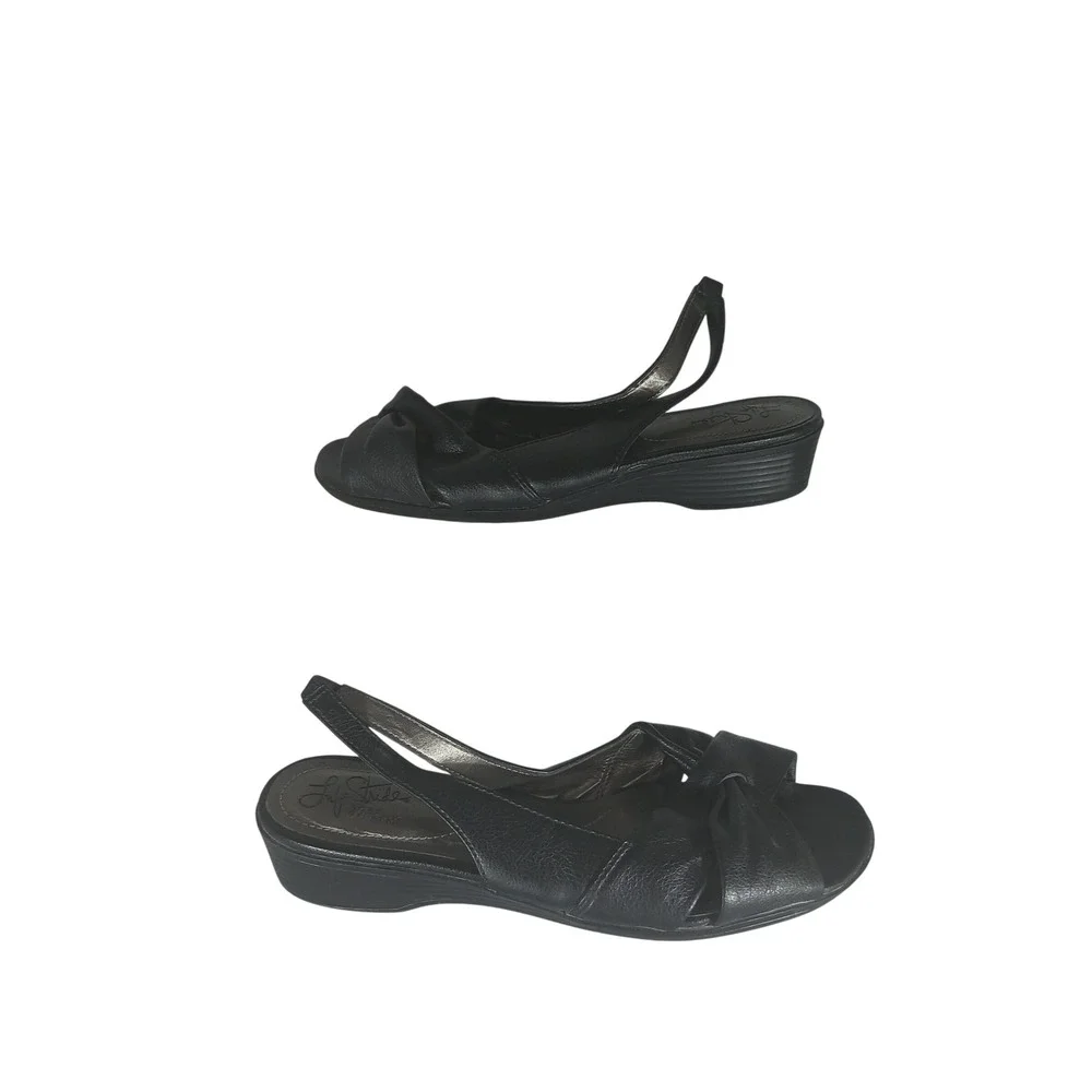 LifeStride Mimosa‎ Sandals 8.5W Black Slingback Comfort Career Professional